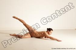 Underwear Gymnastic poses Woman White Moving poses Athletic medium brown Dynamic poses Academic